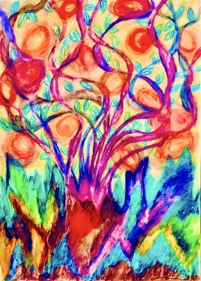 Árbol con frutos naranjas — álmica